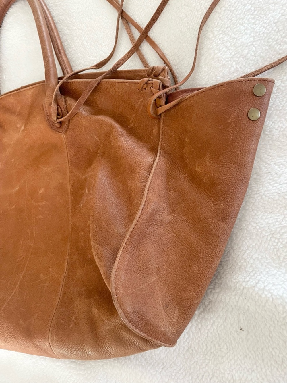Urban Outfitters Ecote XL Brown Leather Shoulder/Tote Bag - Picture 4 of 14